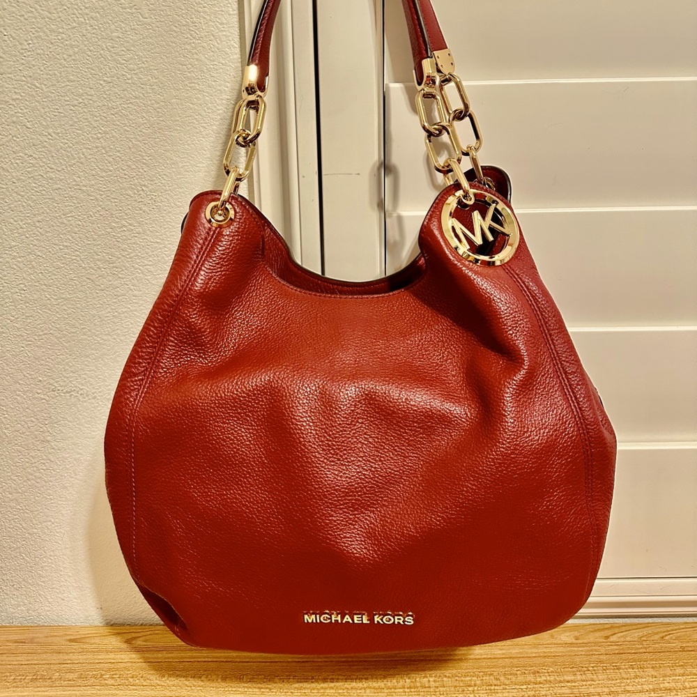 Micheal Kors Dark Red leather ladies bag